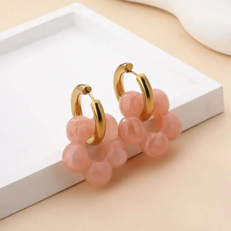 Boucles d'oreilles Delphine - Rose